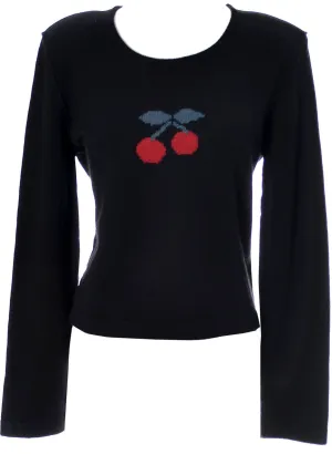 1980's Angora Wool Rare Designer Sonia Rykiel Vintage Cherry Sweater