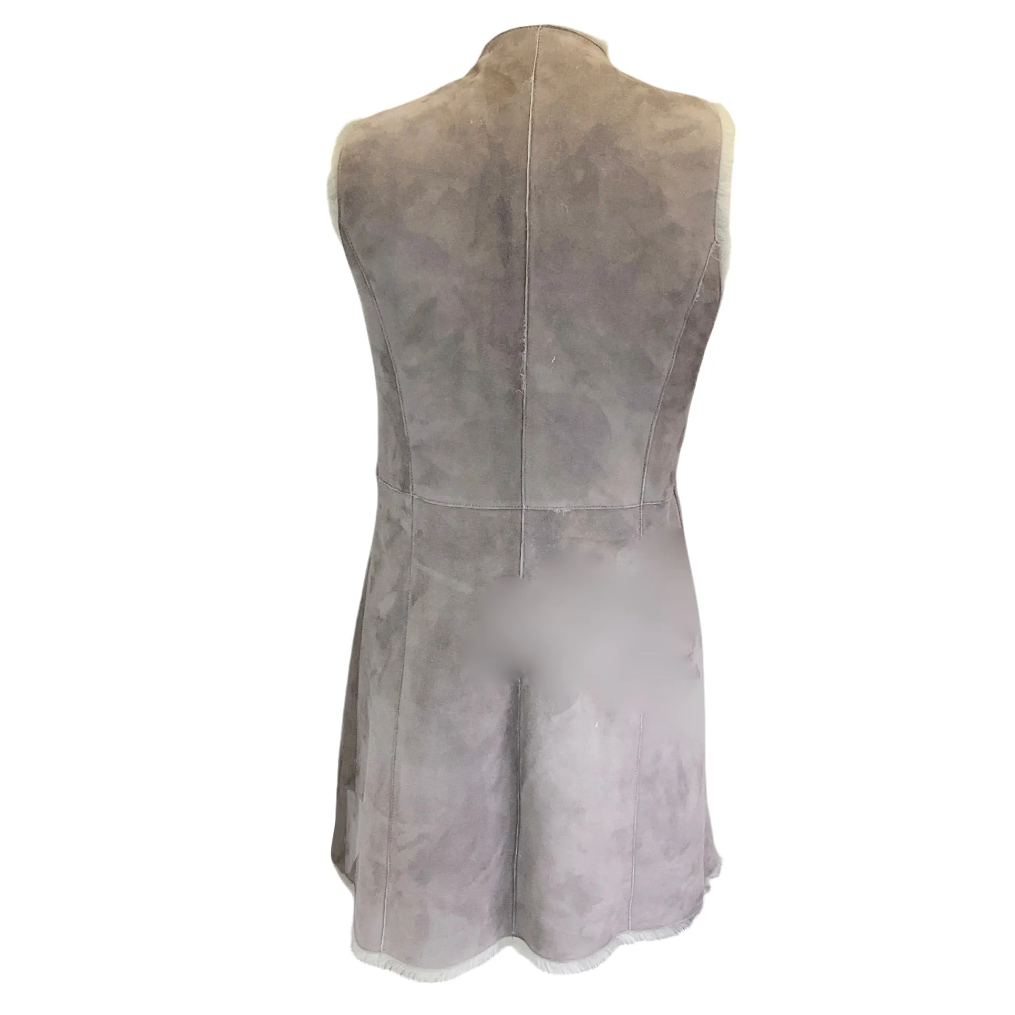 Armani Collezioni Grey Shearling Lined Suede Vest