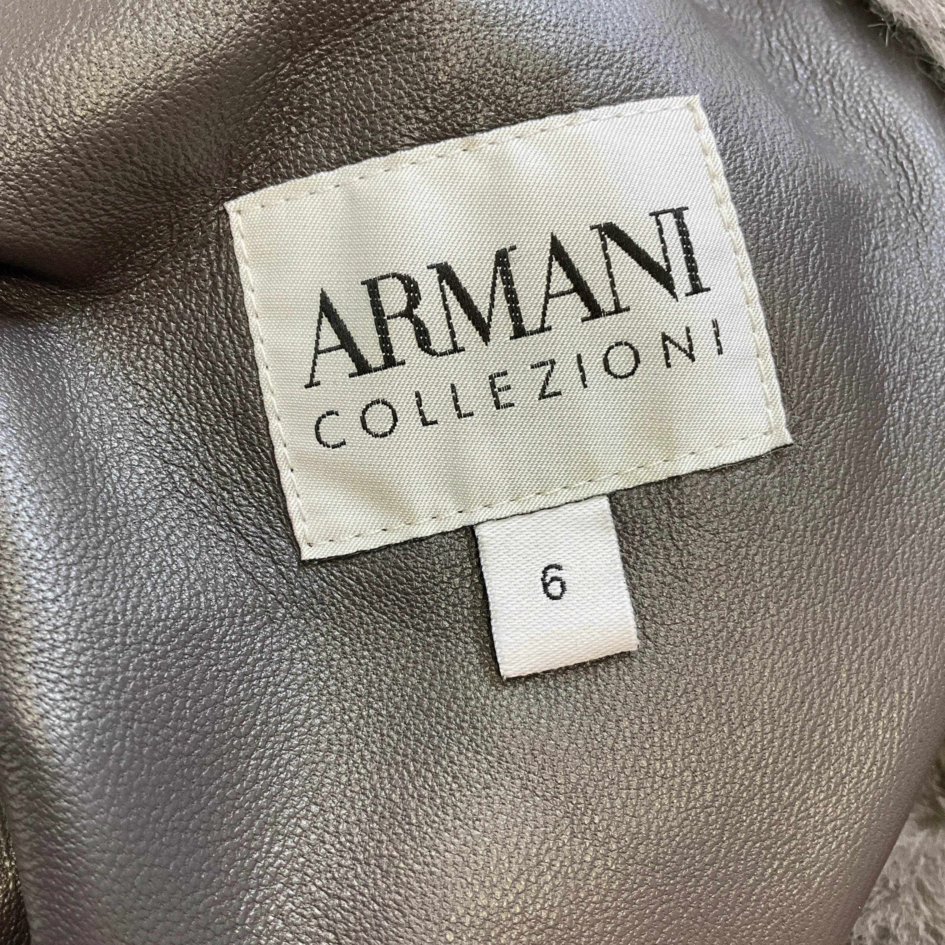 Armani Collezioni Grey Shearling Lined Suede Vest