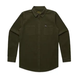 BLUETILE "LOVE BLUETILE" CORDUROY BUTTON UP ARMY