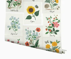 Botanical Prints Wallpaper - White