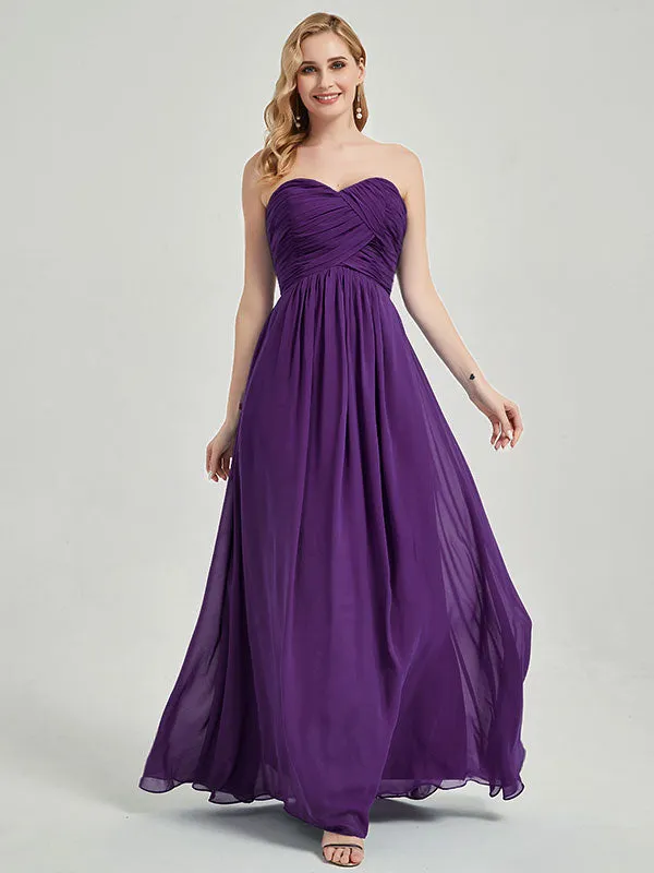 Burgundy Sweetheart Neck Strapless Chiffon Maternity Bridesmaid Dress