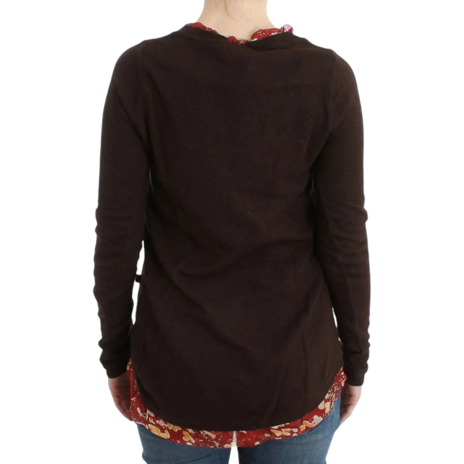 Cavalli Chic Crewneck Silk-Appliqué Sweater