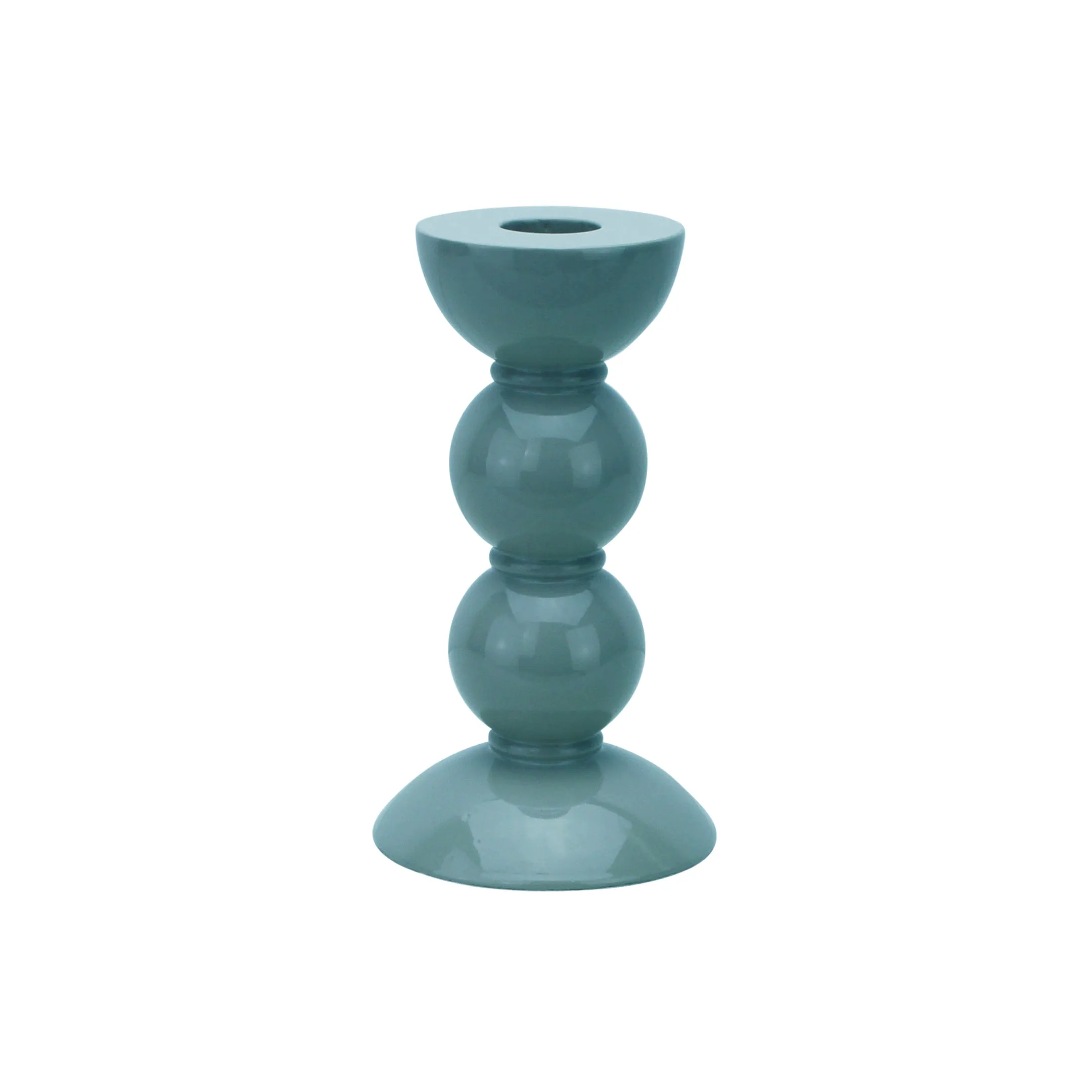 Chambray Blue Bobbin Candle Stick - 14cm