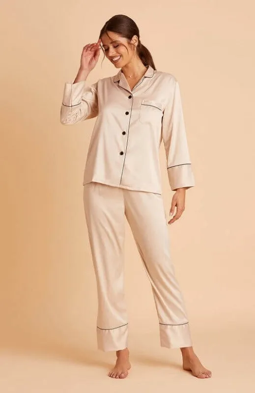 Champagne Satin Pajamas Set