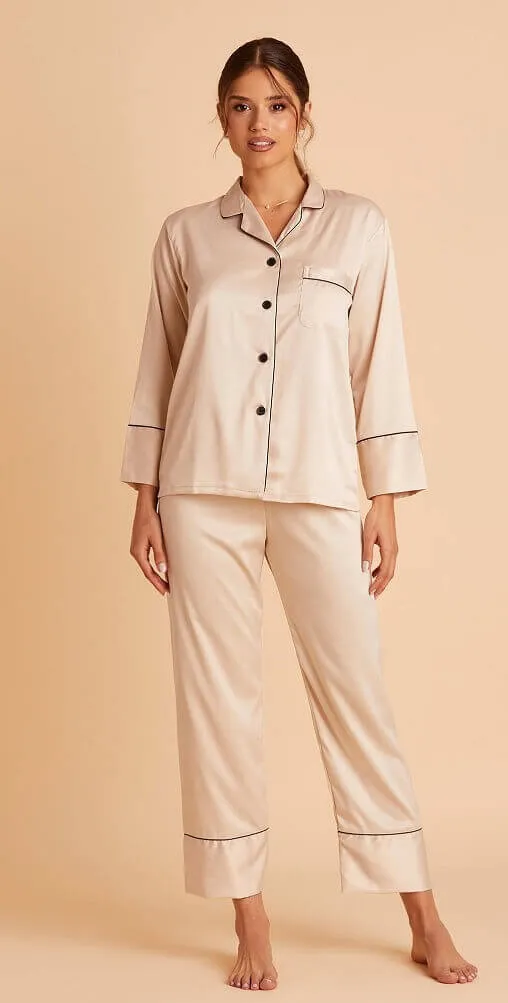 Champagne Satin Pajamas Set