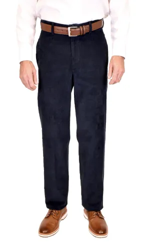 Charleston Khakis 12 Wale Corduroy, Navy<br>Flat Front<br>Regular Rise