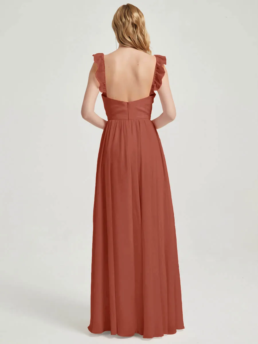 Cinnamon Rose Detachable Straps Convertible Chiffon Bridesmaid Dress