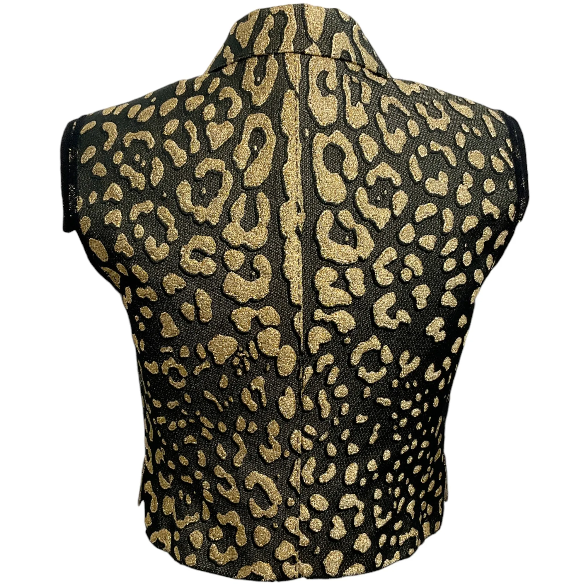 Dolce & Gabbana Black / Gold Brocade Cropped Vest