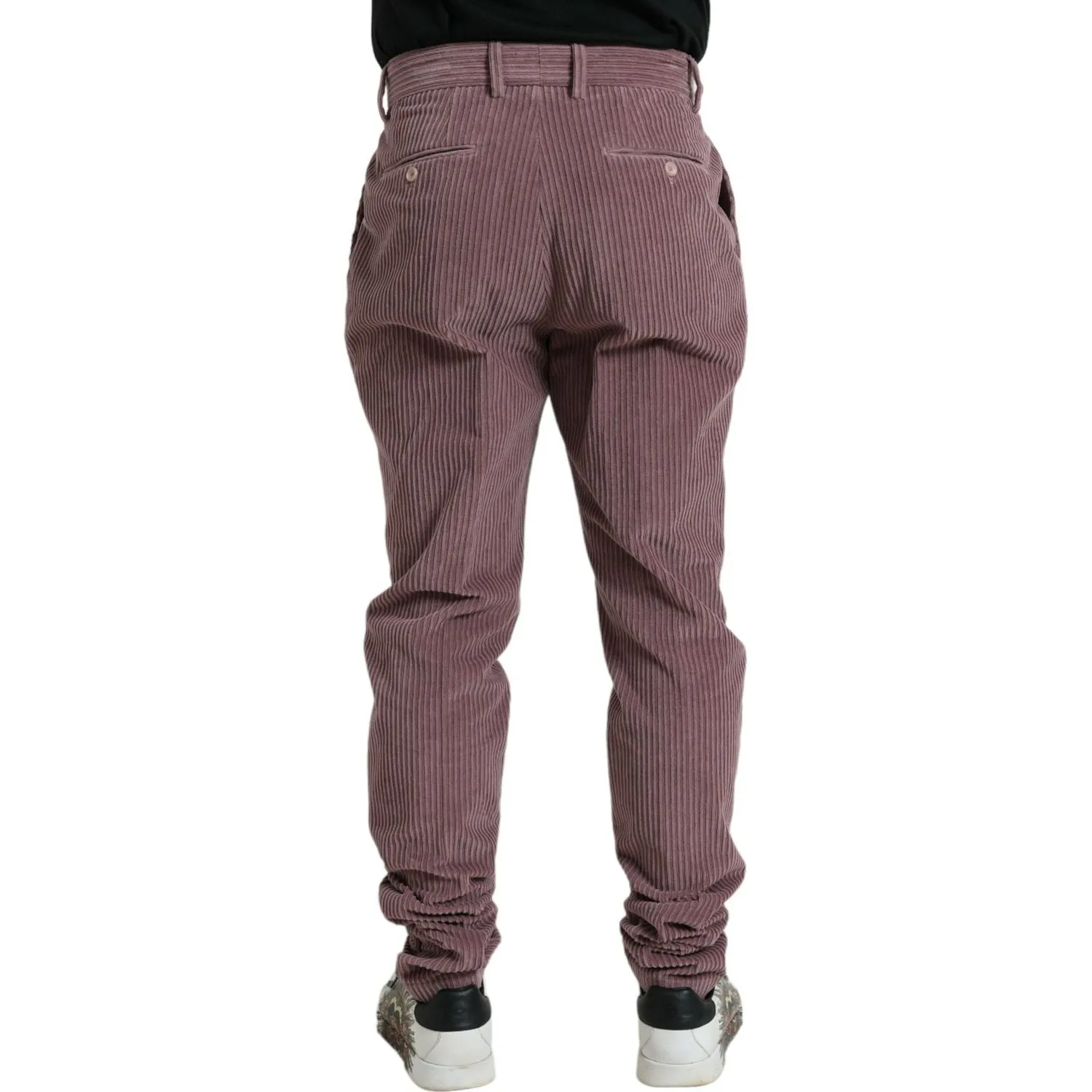 Dolce & Gabbana Skinny Stretch Pants in Vibrant Purple Corduroy Cotton