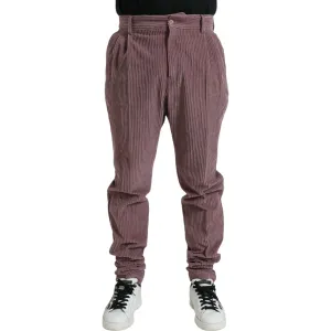 Dolce & Gabbana Skinny Stretch Pants in Vibrant Purple Corduroy Cotton