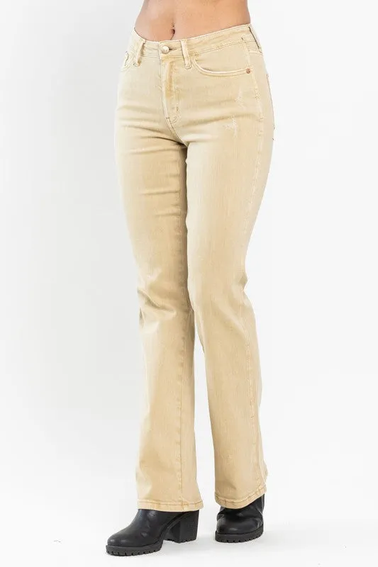 JB134 - REG/CURVY KHAKI STRAIGHT JEANS