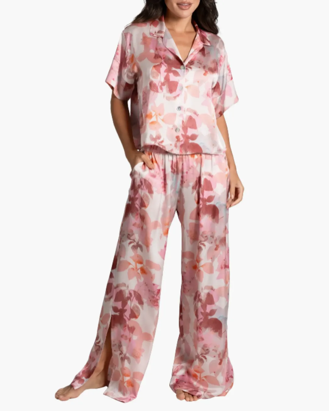 Joplin PJ Pant Set In Shadow Leaf & Mauve - Midnight Bakery