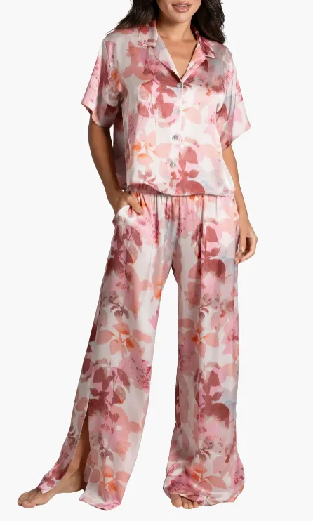 Joplin PJ Pant Set In Shadow Leaf & Mauve - Midnight Bakery