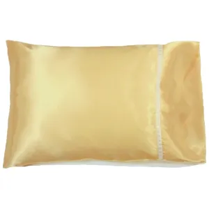 Luxurious Yellow Accent Pillow. Washable Pillow and Satin Pillowcase.