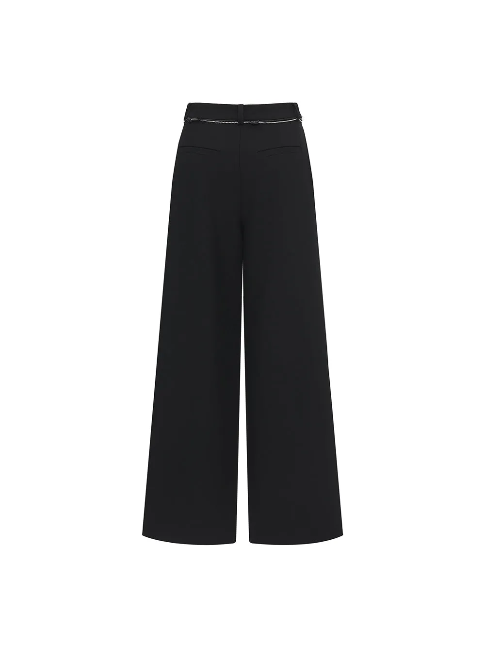 MUKZIN Hand-Woven Belted Wide-leg Suit Pants