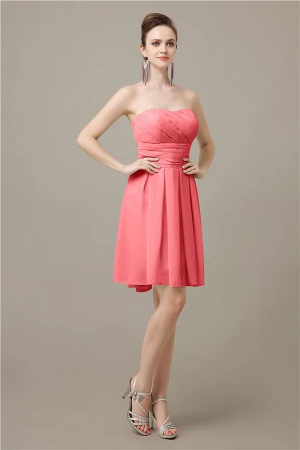 Popular  Chiffon Sweetheart Knee-Length Bridesmaid Dresses