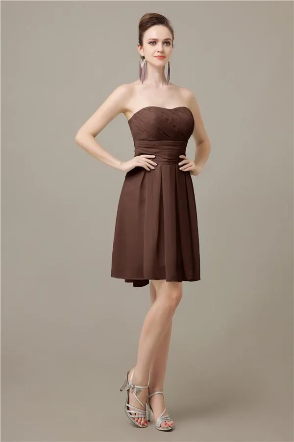 Popular  Chiffon Sweetheart Knee-Length Bridesmaid Dresses