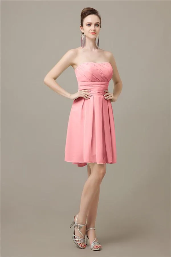 Popular  Chiffon Sweetheart Knee-Length Bridesmaid Dresses