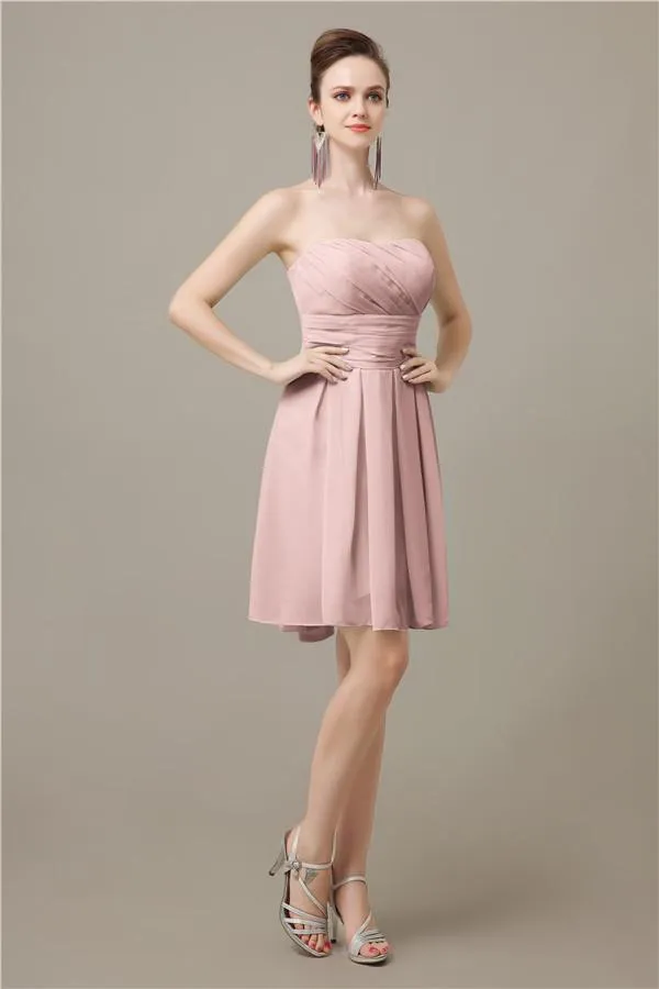 Popular  Chiffon Sweetheart Knee-Length Bridesmaid Dresses