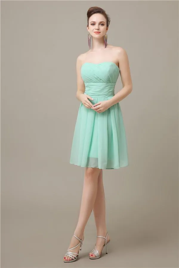 Popular  Chiffon Sweetheart Knee-Length Bridesmaid Dresses