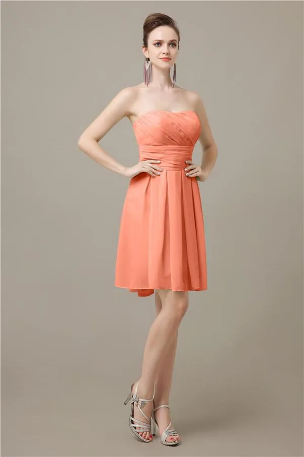 Popular  Chiffon Sweetheart Knee-Length Bridesmaid Dresses