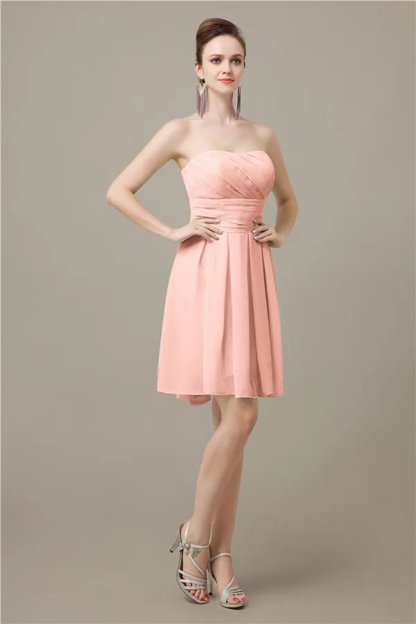 Popular  Chiffon Sweetheart Knee-Length Bridesmaid Dresses