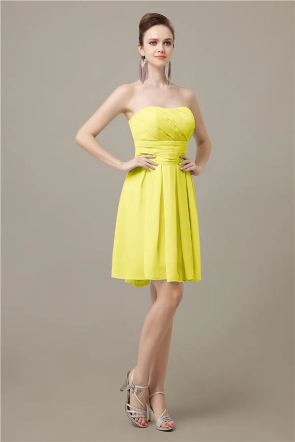 Popular  Chiffon Sweetheart Knee-Length Bridesmaid Dresses