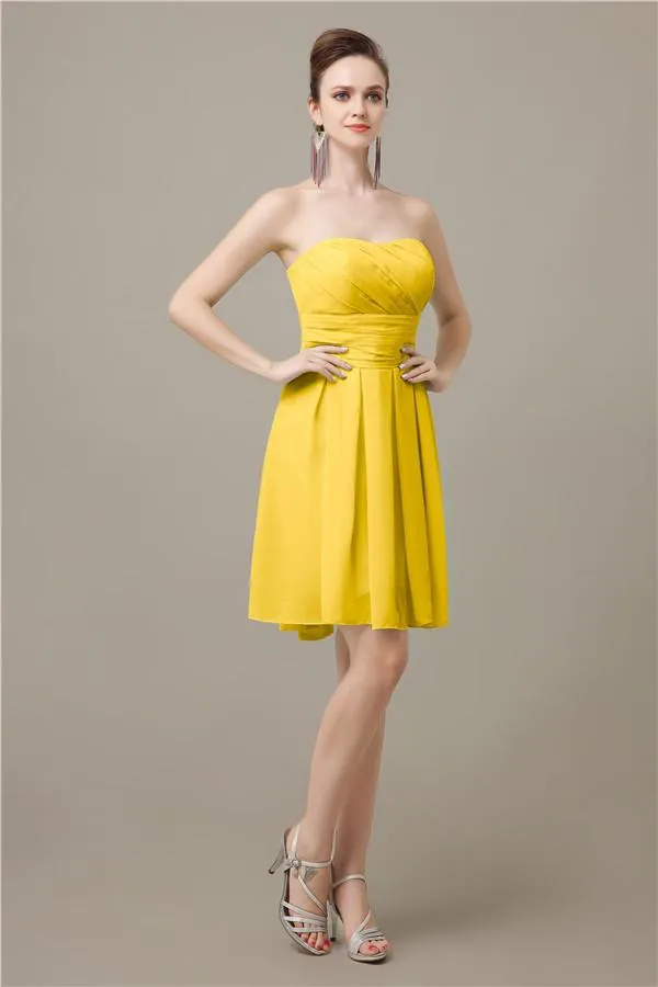 Popular  Chiffon Sweetheart Knee-Length Bridesmaid Dresses