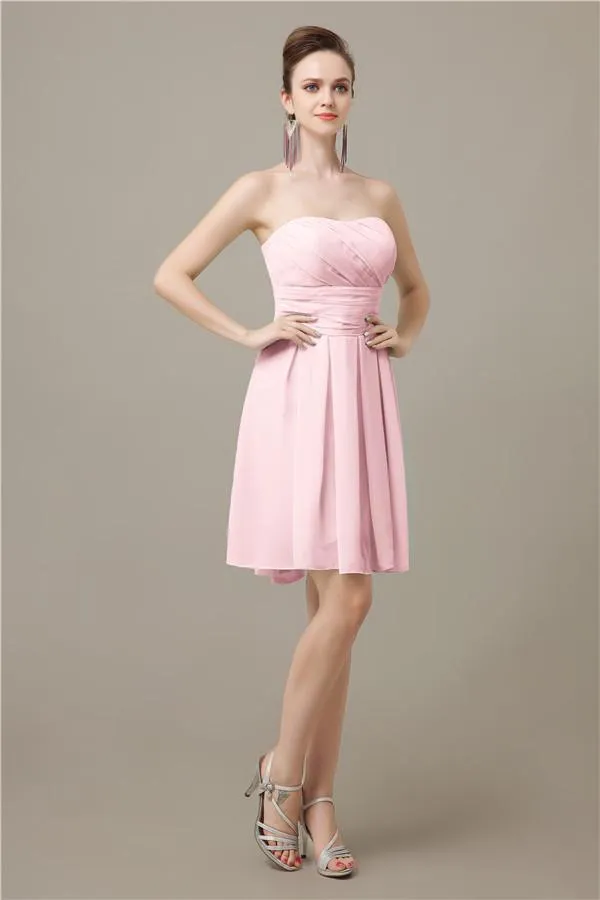 Popular  Chiffon Sweetheart Knee-Length Bridesmaid Dresses