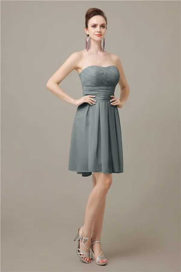 Popular  Chiffon Sweetheart Knee-Length Bridesmaid Dresses