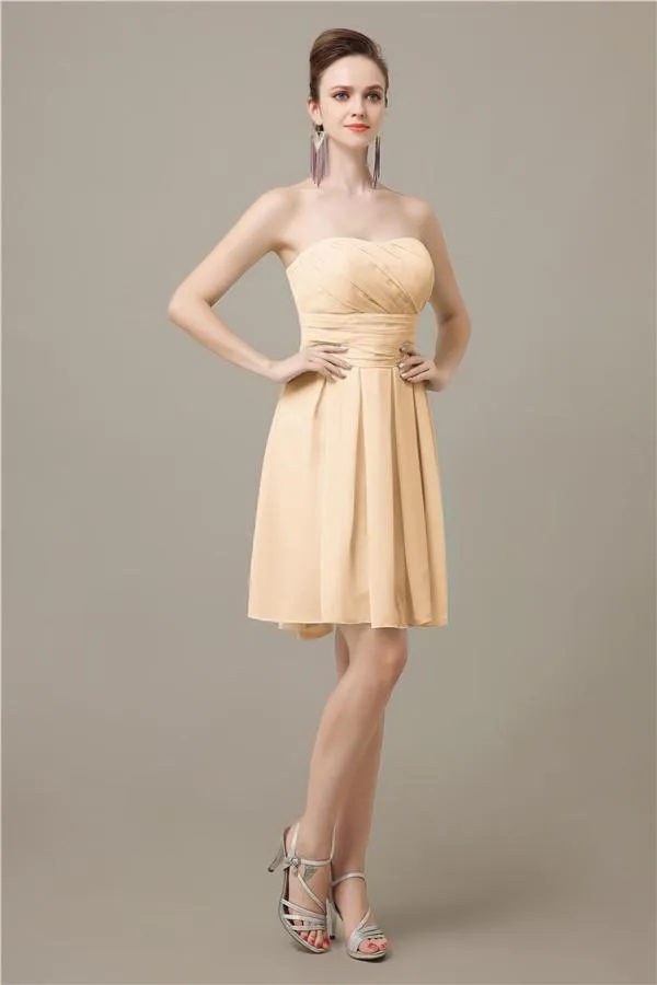 Popular  Chiffon Sweetheart Knee-Length Bridesmaid Dresses