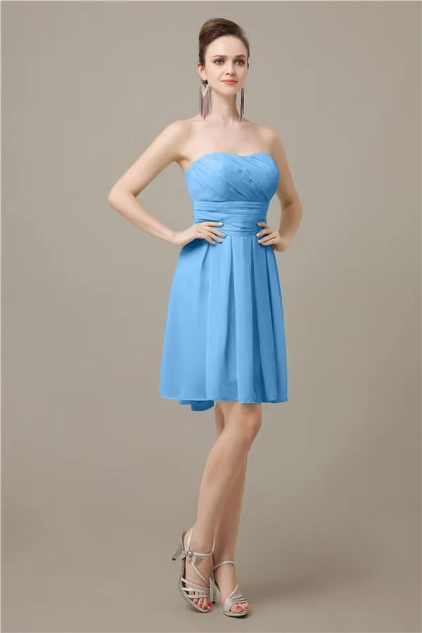 Popular  Chiffon Sweetheart Knee-Length Bridesmaid Dresses