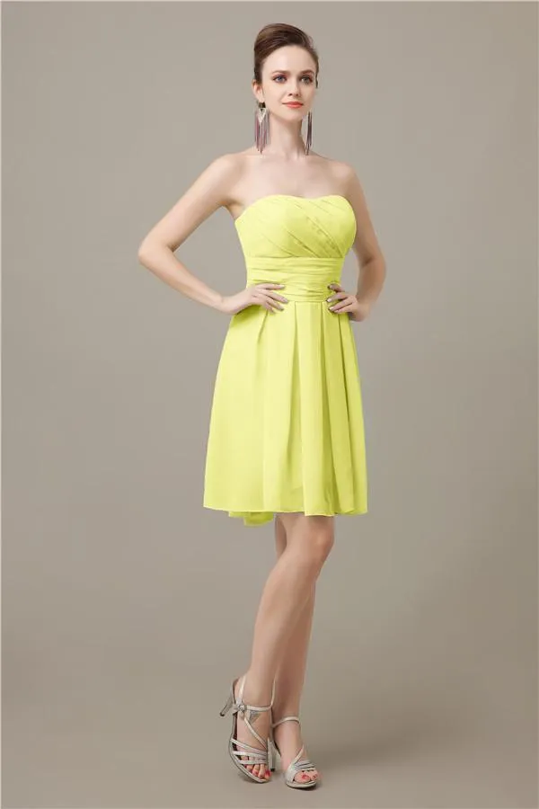 Popular  Chiffon Sweetheart Knee-Length Bridesmaid Dresses