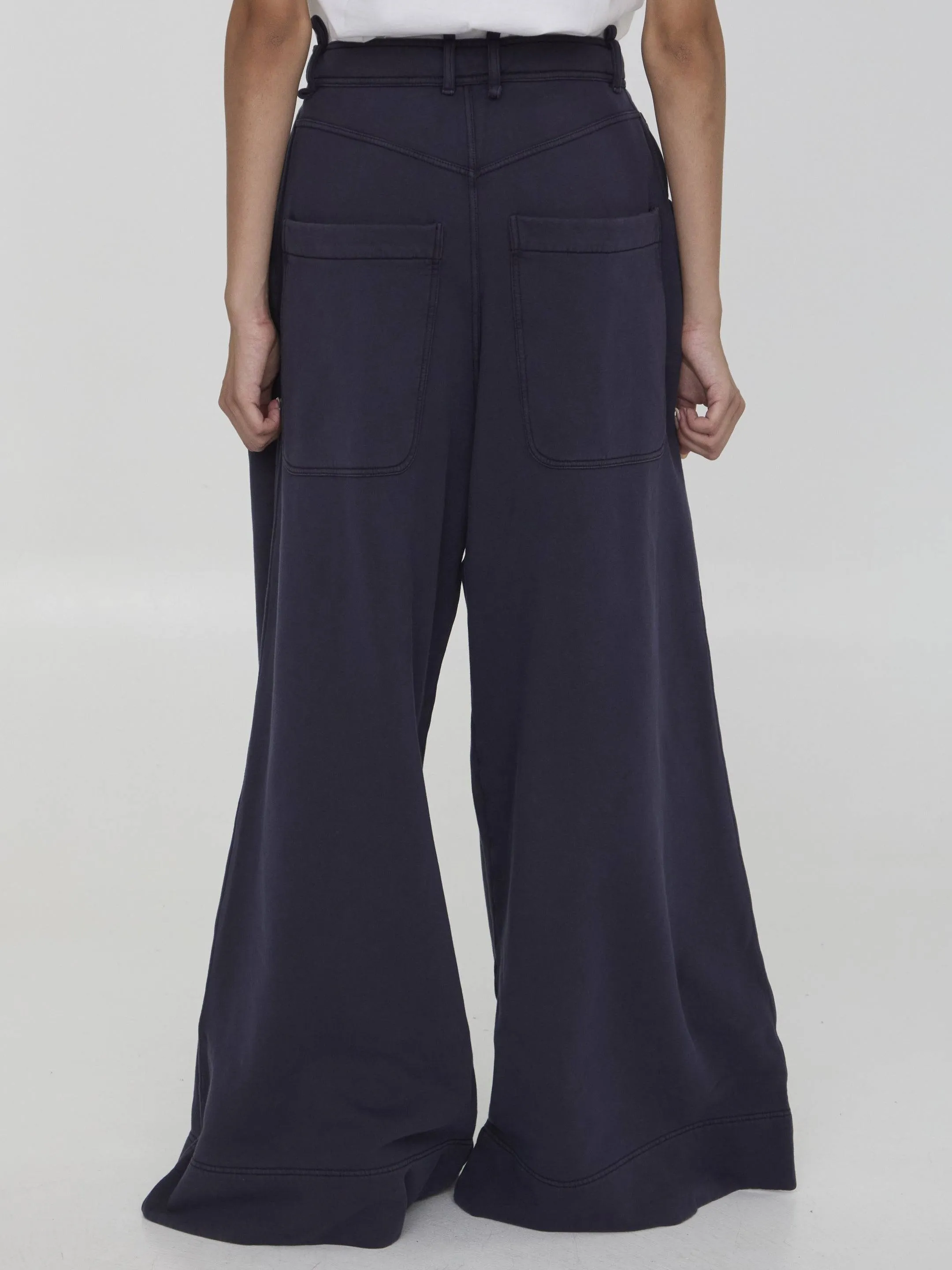 The Attico Cotton Pants in Dark Purple