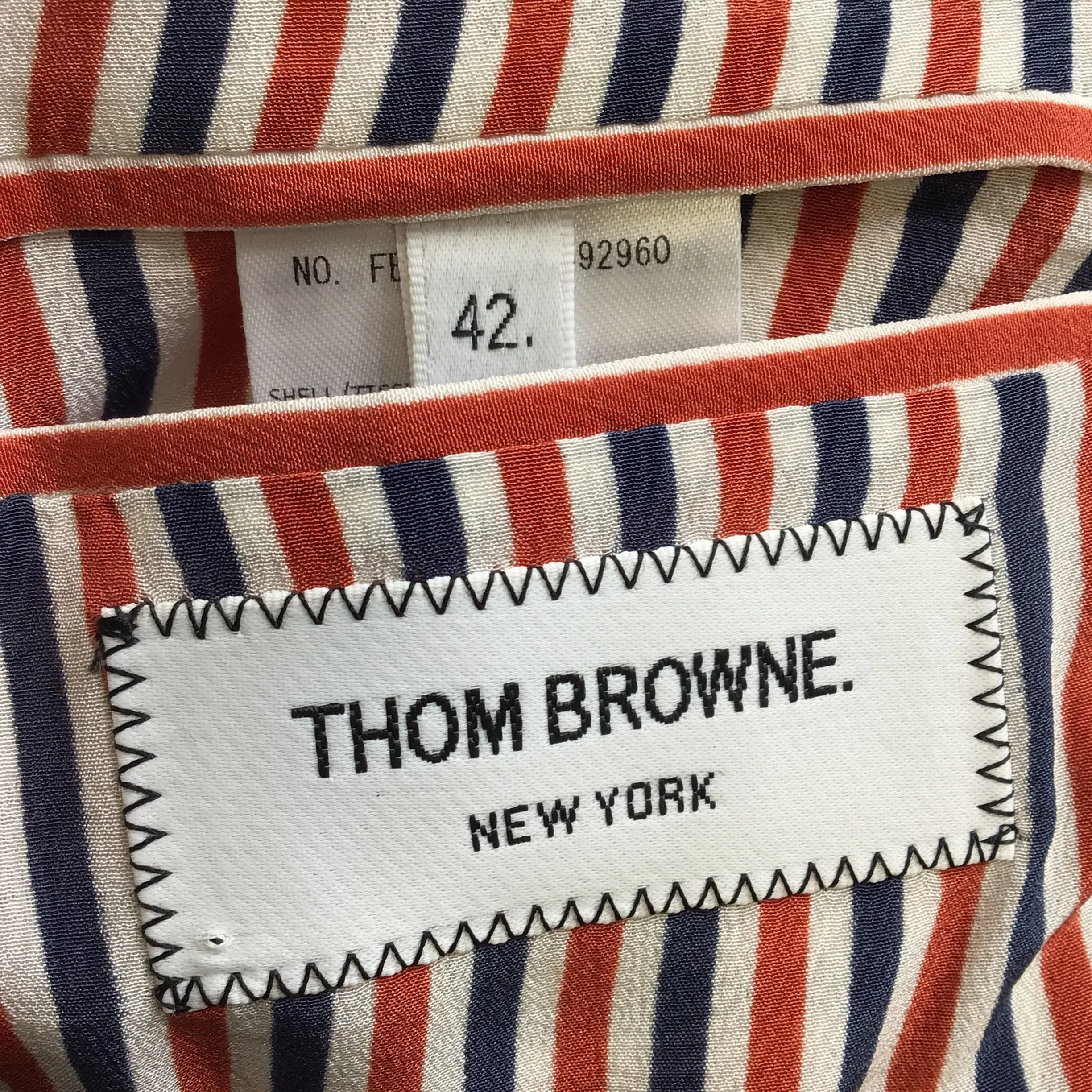 Thom Browne Red / White / Black Tweed Overcheck Sack Jacket